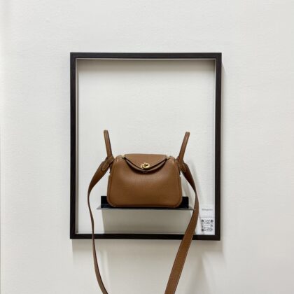 Hermes Mini Lindy I Gold Clemence GHW