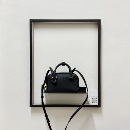 Delvaux Nano Cool Box Black Grained Leather GHW