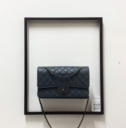 Chanel Medium CF Space Grey Caviar RHW