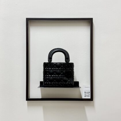 Dior Lady D Mini Diamond Motif So Black Calfskin Matte Black Hardware