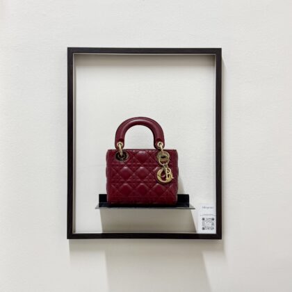 Dior Lady D Mini Red Lambskin GHW