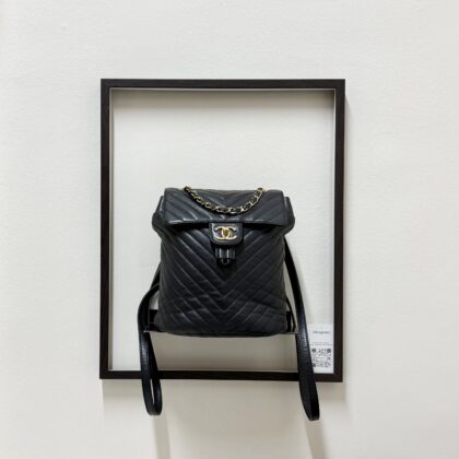 Chanel Urban Spirit Backpack Chevron Black Lambskin GHW