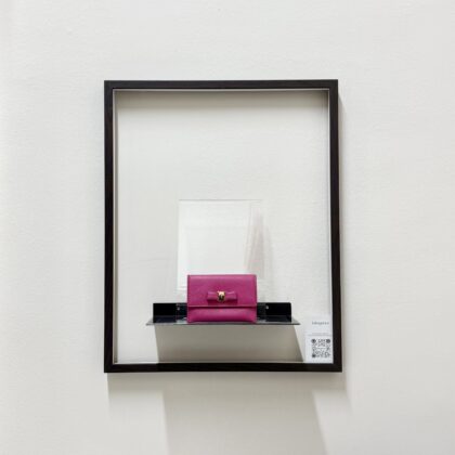 Ferragamo Card Holder Bubblegum Pebbled Calfskin GHW