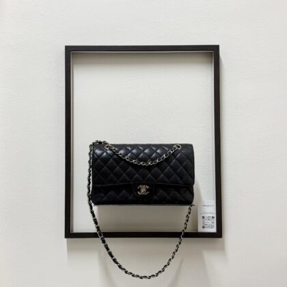 Chanel Medium CF Black Caviar SHW