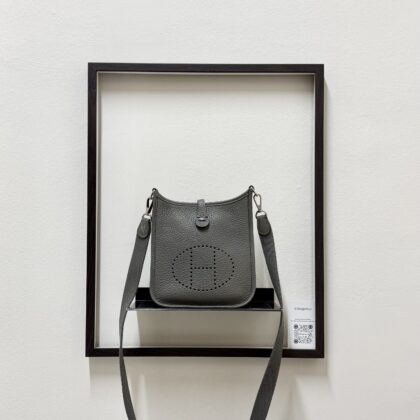 Hermes Mini Evelyne Gris Meyer Clemence PHW