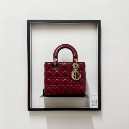 Dior Lady Dior Small Red Lambskin GHW