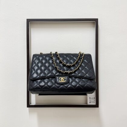 Chanel Maxi CF Black Caviar GHW