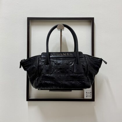 Chanel Chocolate Bar Tote Black Lambskin RHW