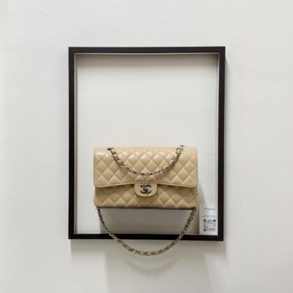 Chanel CF Medium Beige Caviar SHW