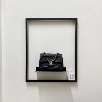 Chanel Vintage Mini Square Black Lambskin 24K GHW