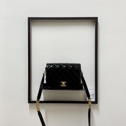 Chanel CC Mini Messenger Black Shiny Calfskin GHW