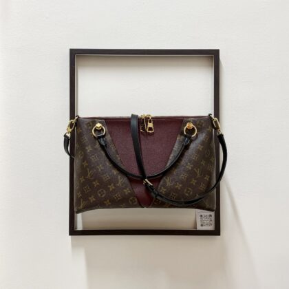 LV V Tote MM Bordeaux Monogram Canvas GHW