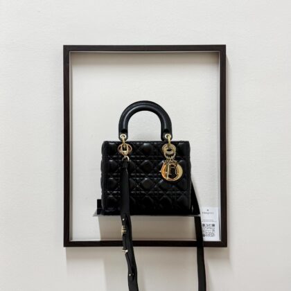 Lady Dior Small Black Lambskin GHW