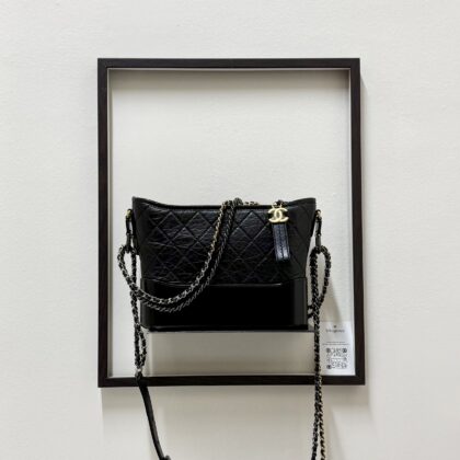 Chanel New Medium Gabrielle Black Aged Calfskin GHW